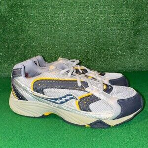Saucony Cohesion GT Grey Navy Blue Yellow SG31981 Big Boys Sneakers Size 6Y